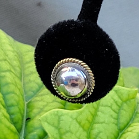 Sterling Silver Button Earrings - Picture 4 of 6